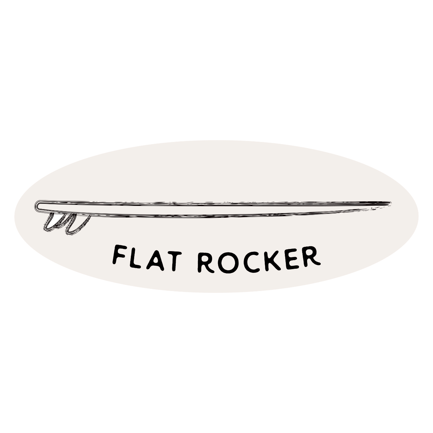 un icon de shape de surf rocker plat