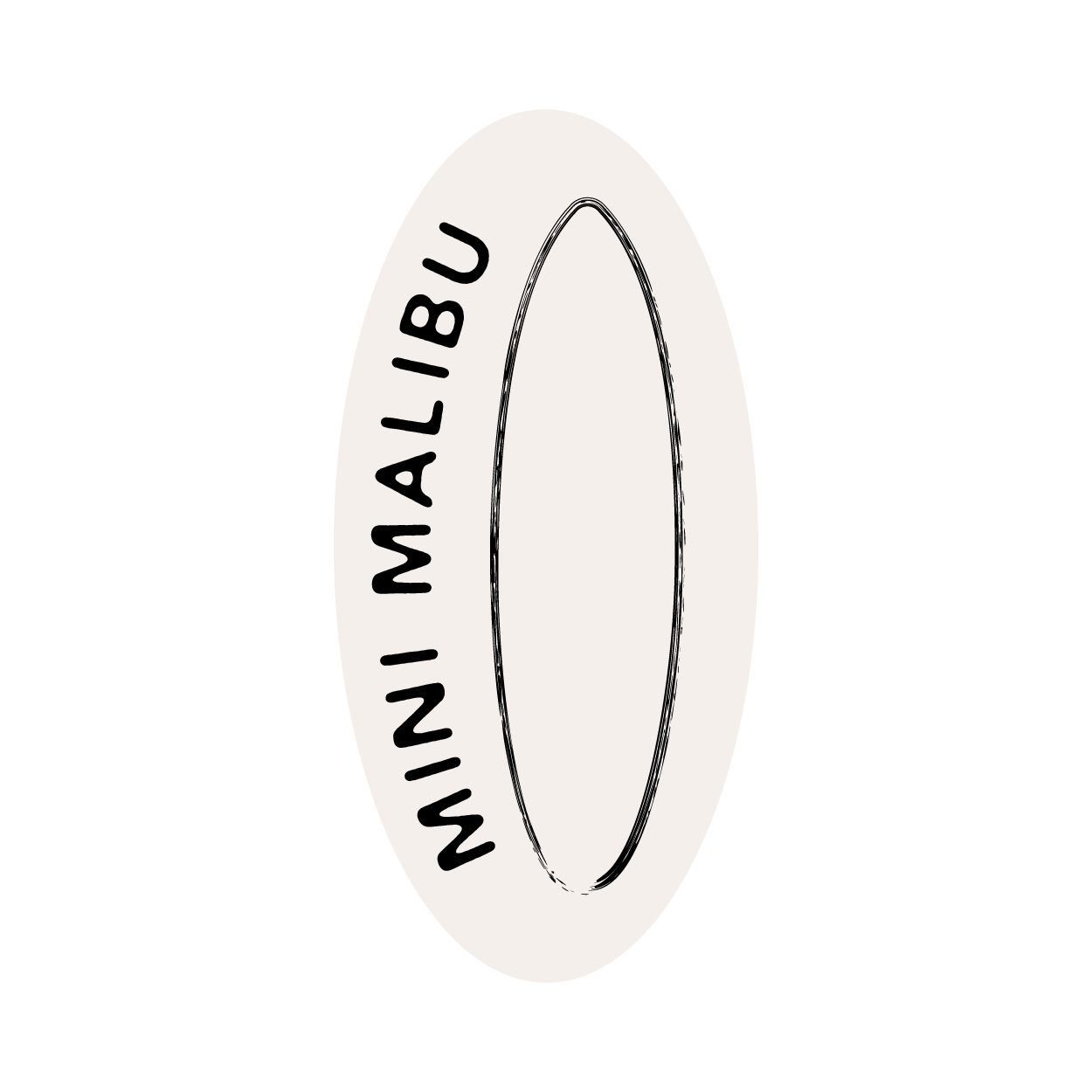 un icon de shape de surf mini malibu dessiné à la main